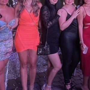 Orange bandage dress